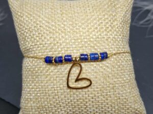 Bracelet Lapis et coeur