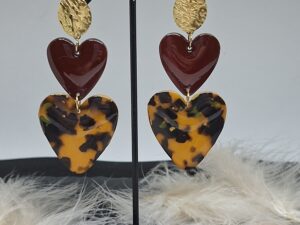 Boucles d’oreilles Cœurs en Résine UV