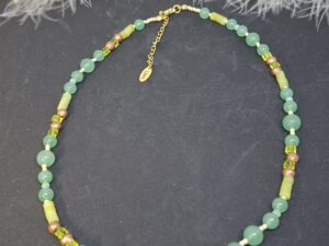 Collier Aventurine, Jade et Cristal